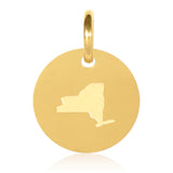 New York Map Engraved Charm