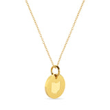 Ohio Map Engraved Charm Necklace - 18K Gold Plate