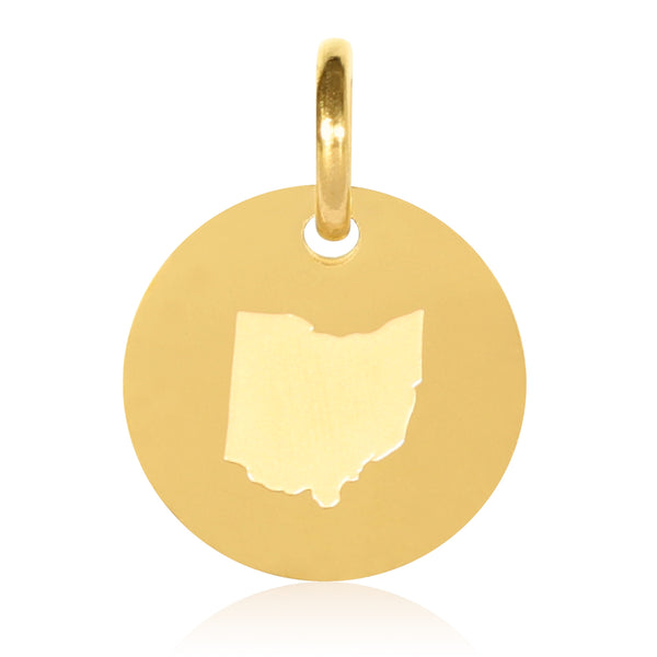 Ohio Map Engraved Charm