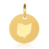 Ohio Map Engraved Charm Necklace - 18K Gold Plate