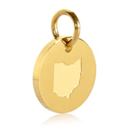 Ohio Map Engraved Charm