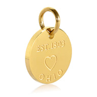 Ohio Map Engraved Charm