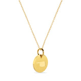 Oklahoma Map Engraved Charm Necklace - 18K Gold Plate