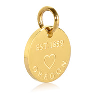 Oregon Map Engraved Charm