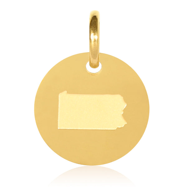 Pennsylvania Map Engraved Charm