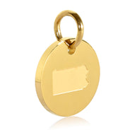 Pennsylvania Map Engraved Charm