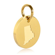 Rhode Island Map Engraved Charm