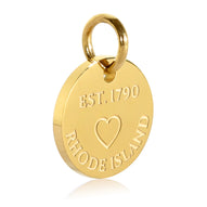 Rhode Island Map Engraved Charm