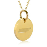 Tennessee Map Engraved Charm Necklace - 18K Gold Plate