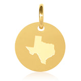 Texas Map Engraved Charm