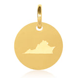 Virginia Map Engraved Charm Necklace - 18K Gold Plate