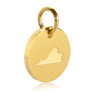 Virginia Map Engraved Charm