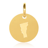 Vermont Map Engraved Charm Necklace - 18K Gold Plate