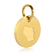 Wisconsin Map Engraved Charm