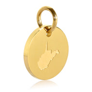 West Virginia Map Engraved Charm