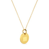 Wyoming Map Engraved Charm Necklace - 18K Gold Plate