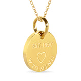 Wyoming Map Engraved Charm Necklace - 18K Gold Plate