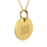 Wyoming Map Engraved Charm Necklace - 18K Gold Plate