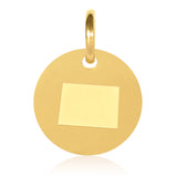 Wyoming Map Engraved Charm Necklace - 18K Gold Plate