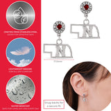 Nebraska Block N State Crystal Drop Earrings