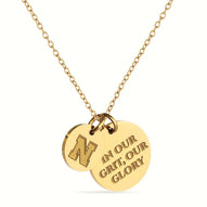 Nebraska Cornhuskers Coin Charm Necklace - 18K Gold Dipped