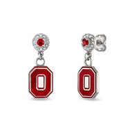 Ohio State Block O Crystal Drop Earrings