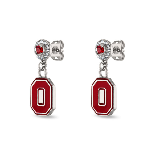 Ohio State Block O Crystal Drop Earrings