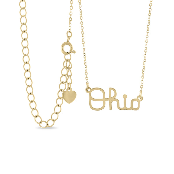 Ohio State Script Ohio 18K Gold Plated Necklace