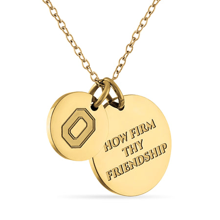 Michigan Block M Gold Plated Charm Necklace