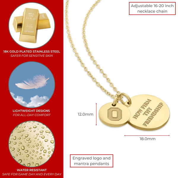 Ohio State 18K Gold Coated Charm Necklace