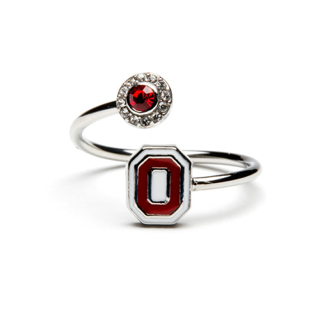 Ohio State Block O Ring + Script Ohio Necklace Set