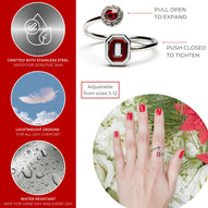 Ohio State Block O Adjustable Ring