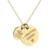 Ohio Bobcats Coin Charm Necklace - 18K Gold Dipped