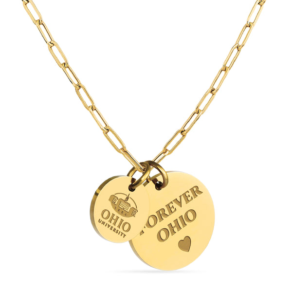 Ohio U Paperclip Chain Charm Necklace