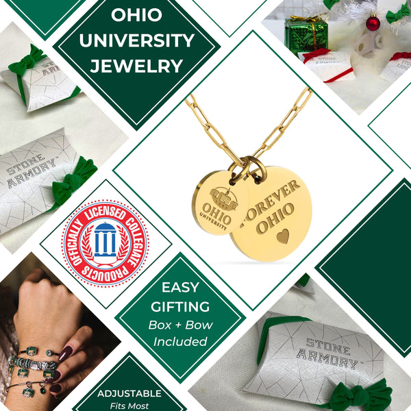 Ohio U Paperclip Chain Charm Necklace