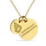 Dayton Flyers Coin Charm Necklace - 18K Gold Dipped