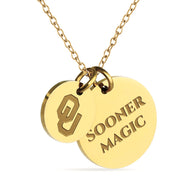 Oklahoma Sooners Coin Charm Necklace - 18K Gold Dipped