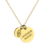 Oklahoma Sooners Coin Charm Necklace - 18K Gold Dipped