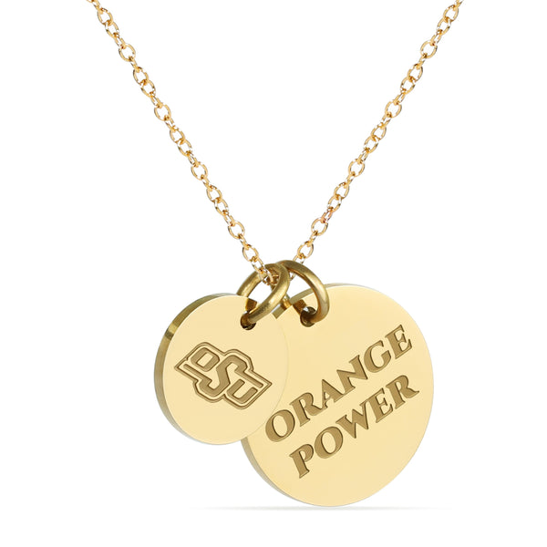 Oklahoma State Coin Charm Necklace - 18K Gold Dipped