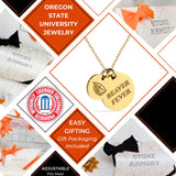 Oregon State Coin Charm Necklace - 18K Gold Dipped