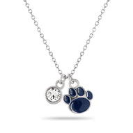Penn State Navy Paw Crystal Necklace