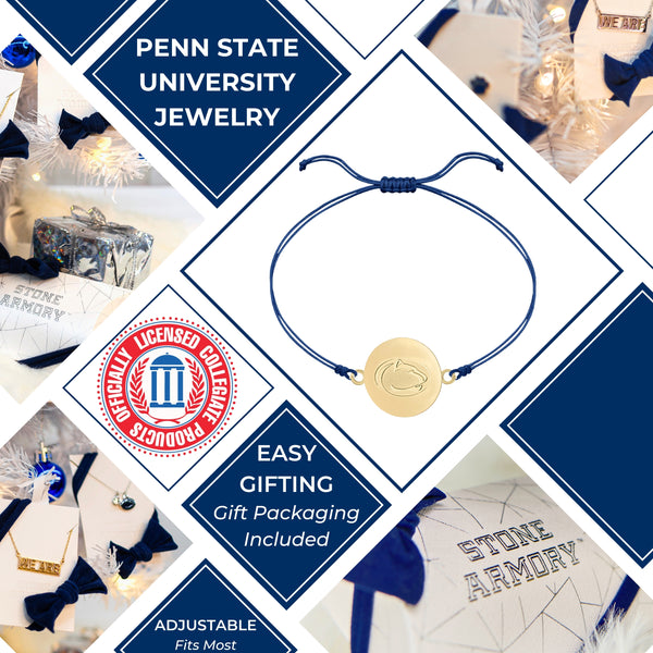 Penn State Cord Bracelet - 18K Gold Dipped Pendant