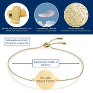 Penn State Mantra Coin Bolo Bracelet - 18K Gold Dipped