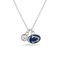 Penn State Navy Lion Crystal Necklace