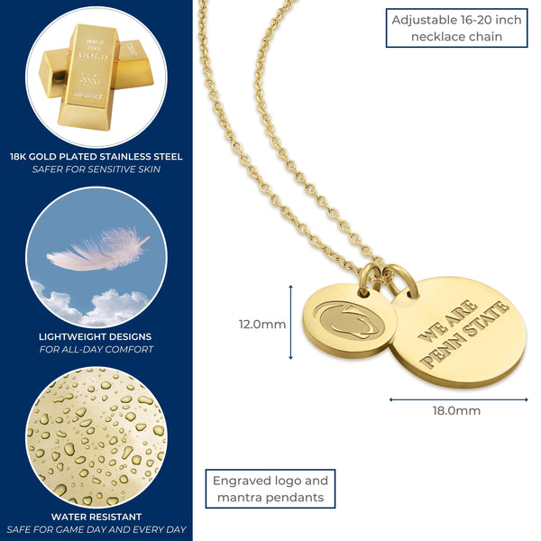 Penn State 18K Gold Plated Charm Necklace