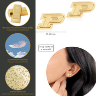 Purdue University 18K Gold Dipped Logo Earrings