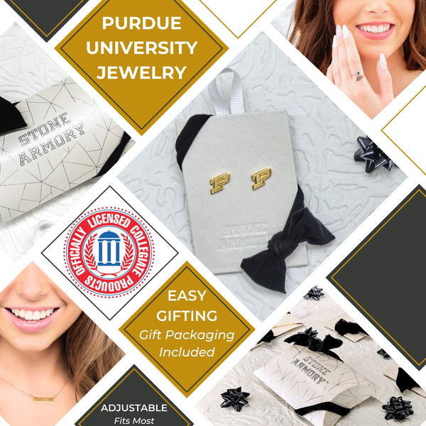 Purdue University 18K Gold Dipped Logo Earrings