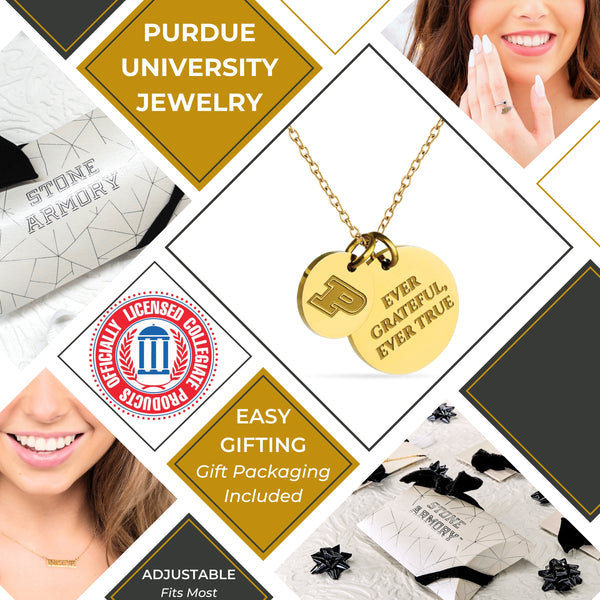 Purdue Boilermakers Coin Charm Necklace - 18K Gold Dipped