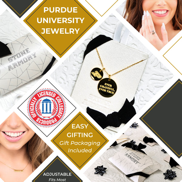 Purdue Boilermakers Coin Charm Necklace - 18K Gold Dipped