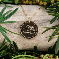 45th Parallel Charm Necklace - 18K Gold Dipped